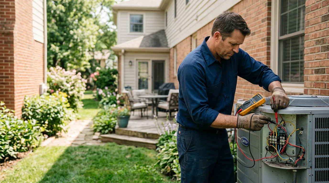 HVAC technician working near Loco, OK